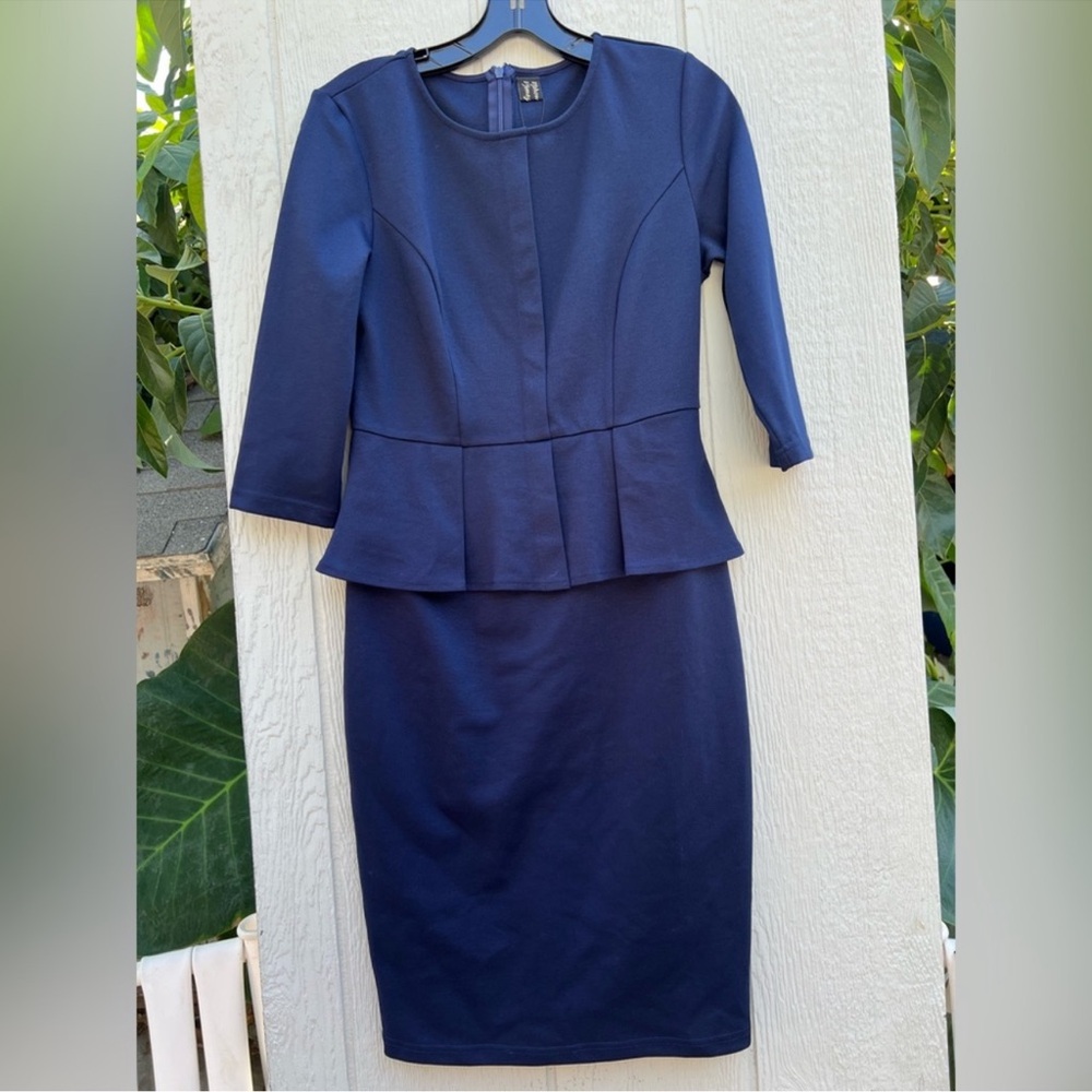 NWT Vfshow blue peplum midi dress